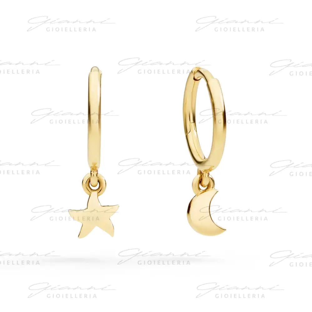 Orecchini DoDo - Hoop stellina & luna oro giallo Orecchini