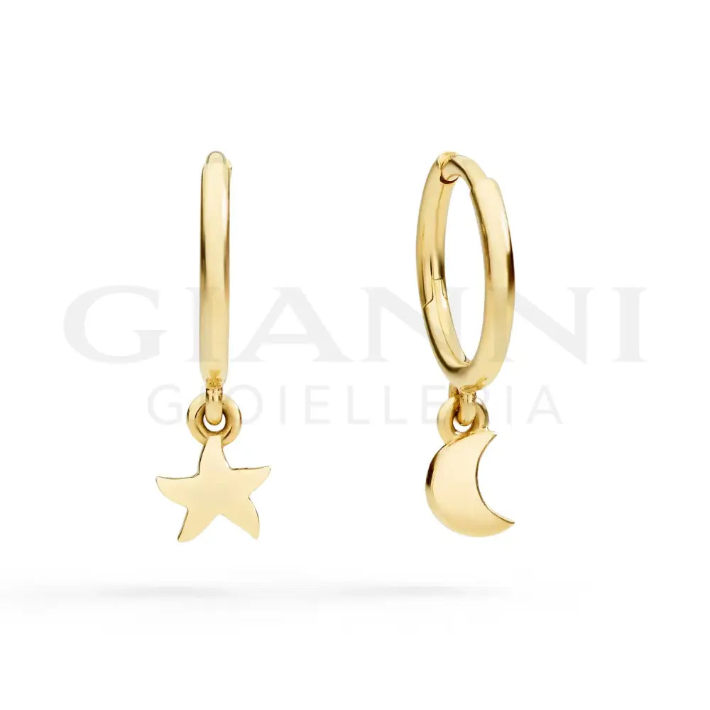 Orecchini DoDo - Hoop stellina & luna oro giallo Orecchini