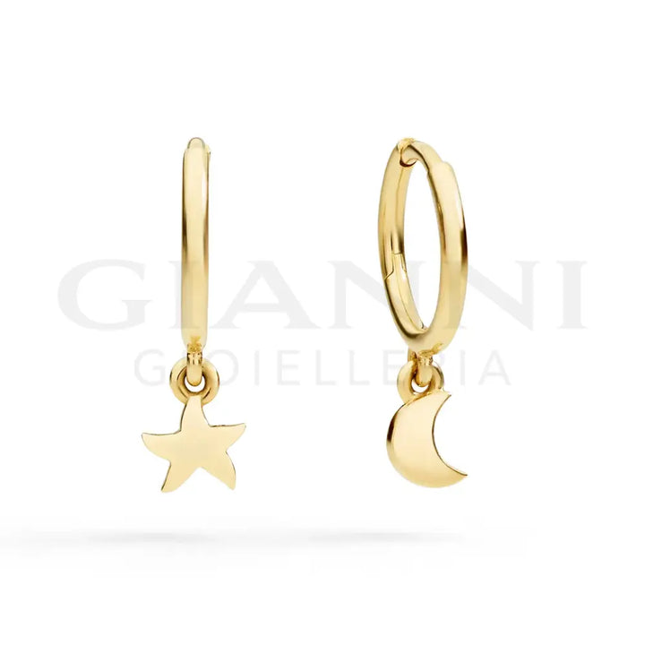 Orecchini DoDo - Hoop stellina & luna oro giallo Orecchini