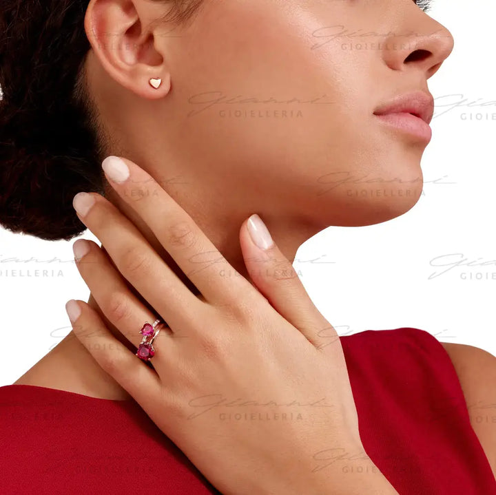 Orecchini DoDo - Stud cuore oro rosa Orecchini