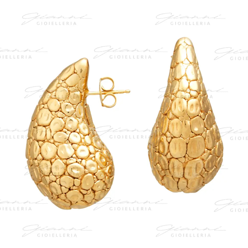 Orecchini Giovanni Raspini - Goccia Croco Argento Dorato Orecchini