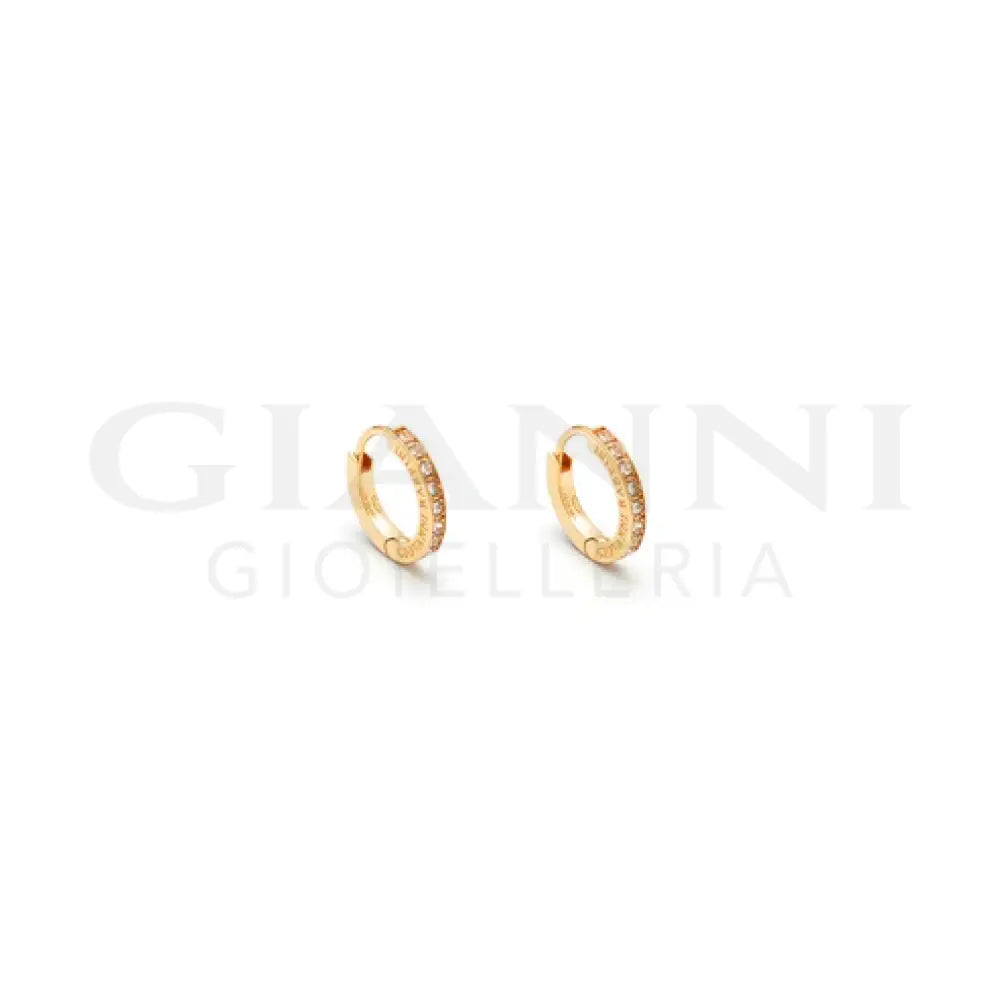 Orecchini Giovanni Raspini - Huggie Crystal Argento Dorato e Zirconi Orecchini