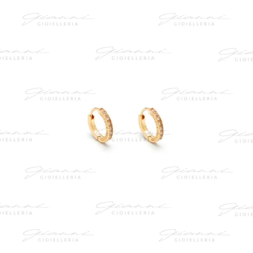 Orecchini Giovanni Raspini - Huggie Crystal Argento Dorato e Zirconi Orecchini