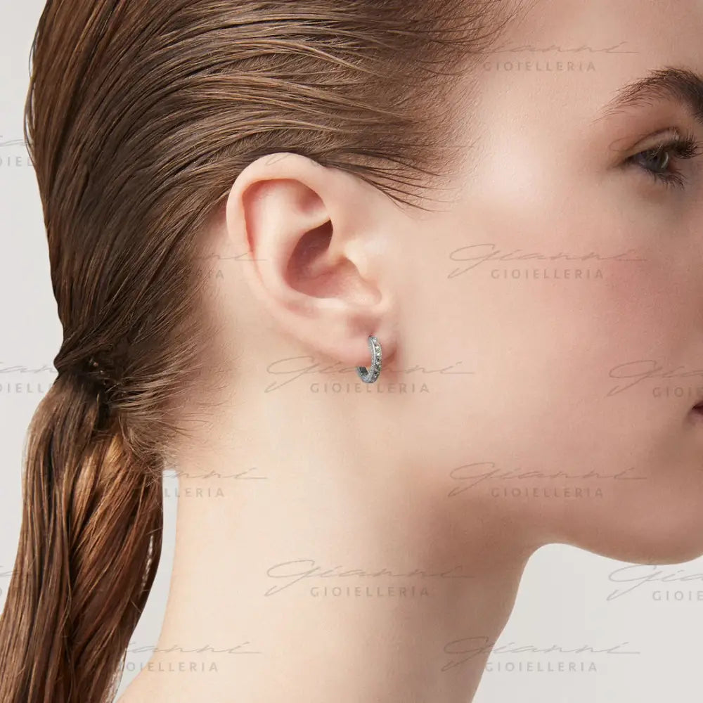 Orecchini Giovanni Raspini - Huggie Crystal Piccoli Argento e Zirconi Orecchini