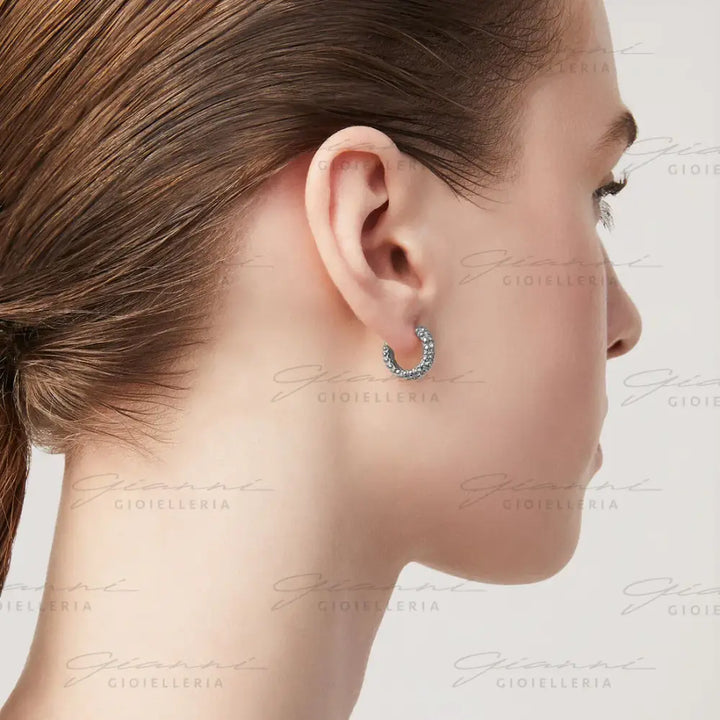 Orecchini Giovanni Raspini - Huggie Perlage Argento Orecchini