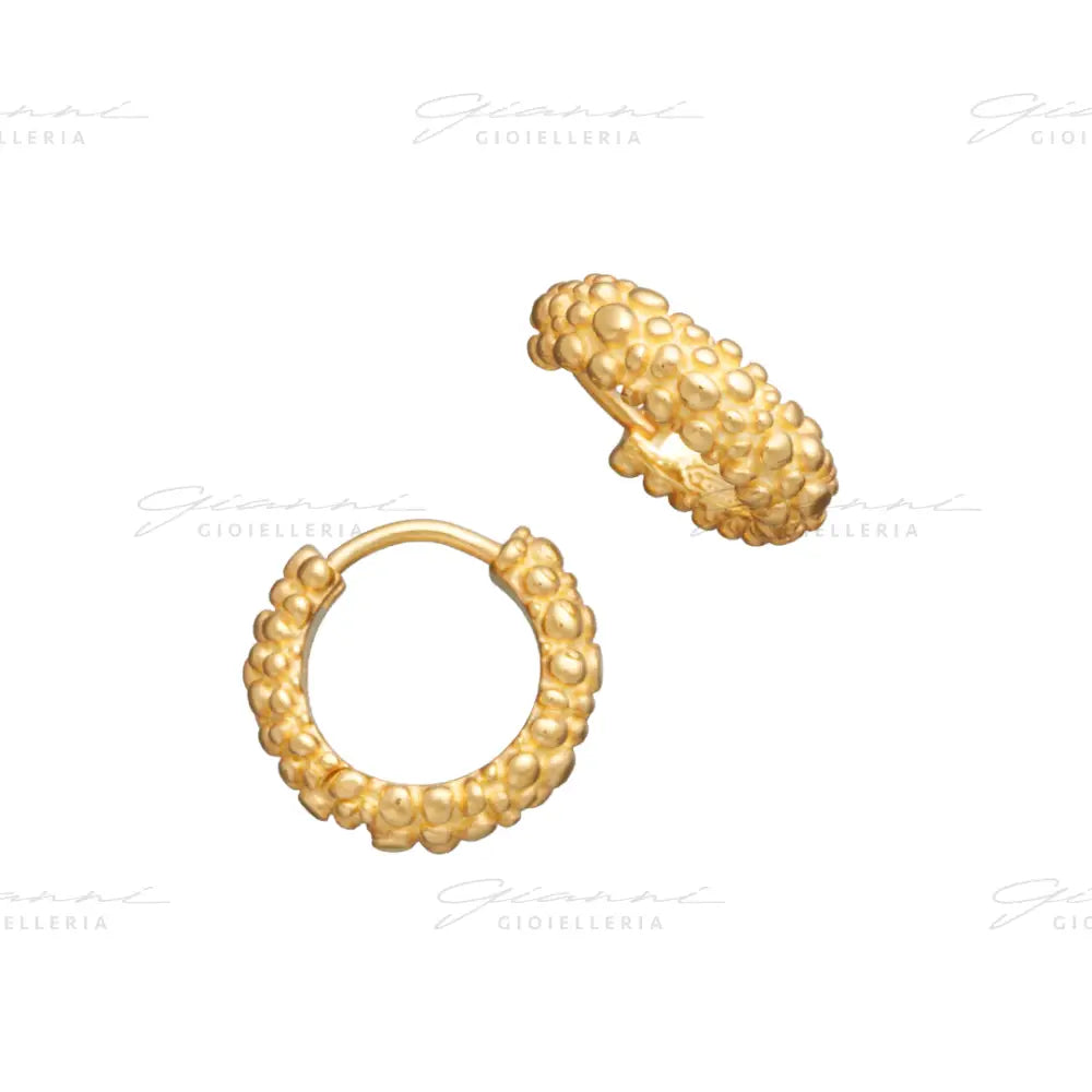 Orecchini Giovanni Raspini - Huggie Perlage Argento Dorato Orecchini