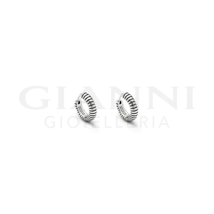 Orecchini Giovanni Raspini - Huggie Rigati Argento Orecchini