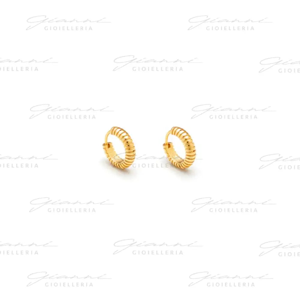 Orecchini Giovanni Raspini - Huggie Rigati Argento Dorato Orecchini