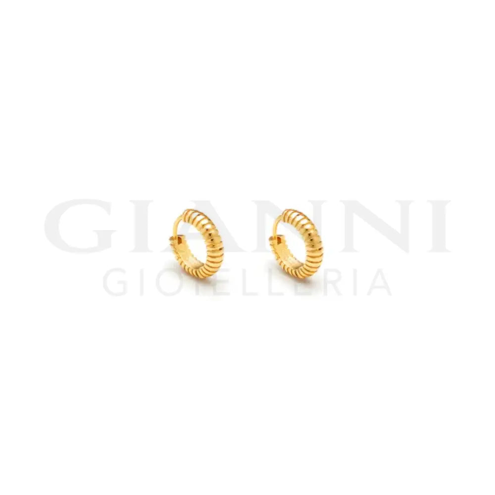 Orecchini Giovanni Raspini - Huggie Rigati Argento Dorato Orecchini