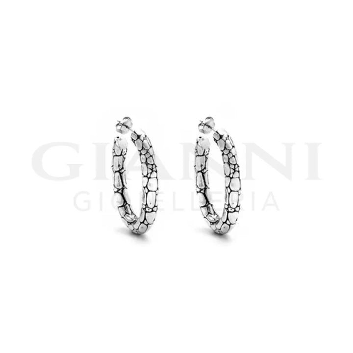 Orecchini Giovanni Raspini - Ovale Croco Argento Orecchini