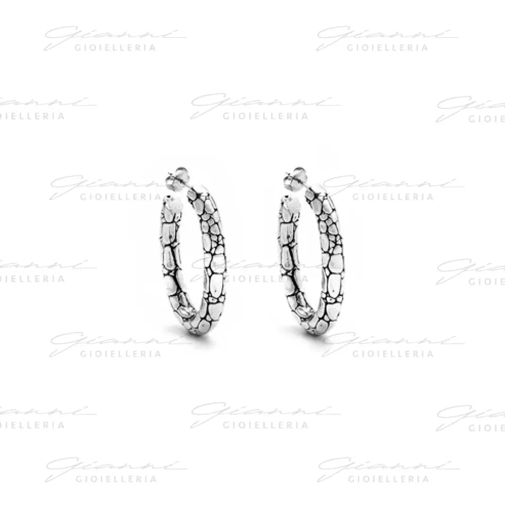 Orecchini Giovanni Raspini - Ovale Croco Argento Orecchini