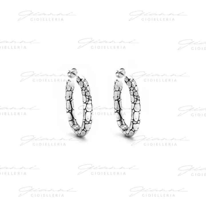 Orecchini Giovanni Raspini - Ovale Croco Argento Orecchini