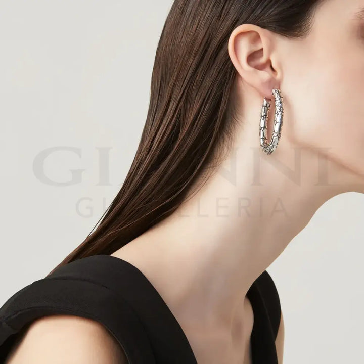 Orecchini Giovanni Raspini - Ovale Croco Argento Orecchini