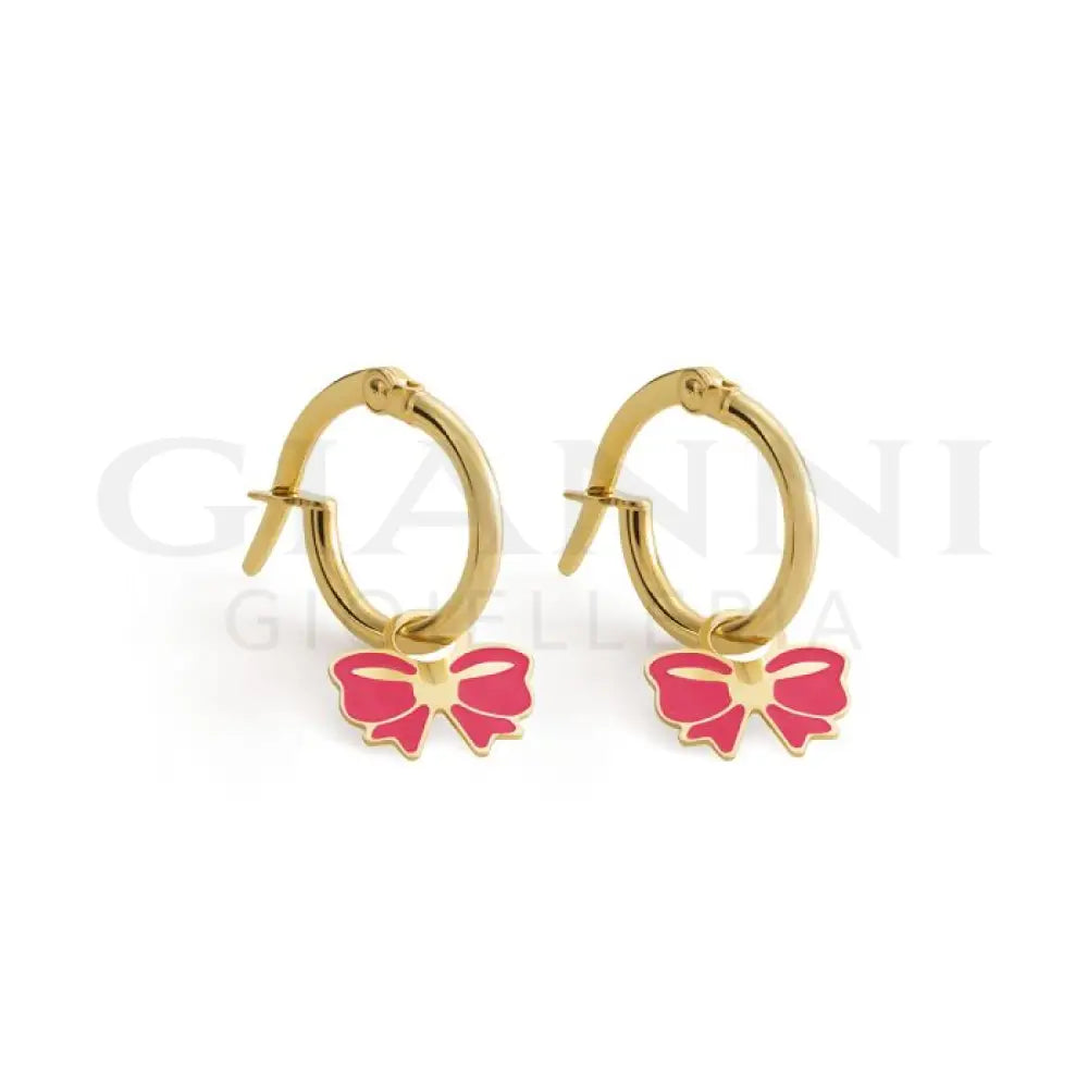 Orecchini leBebé - Cerchietto Toys in oro giallo con fiocco - Orecchini