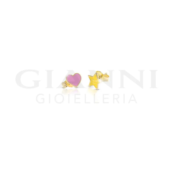 Orecchini leBebé - Fortuna con cuore e stella in oro giallo - Bracciali
