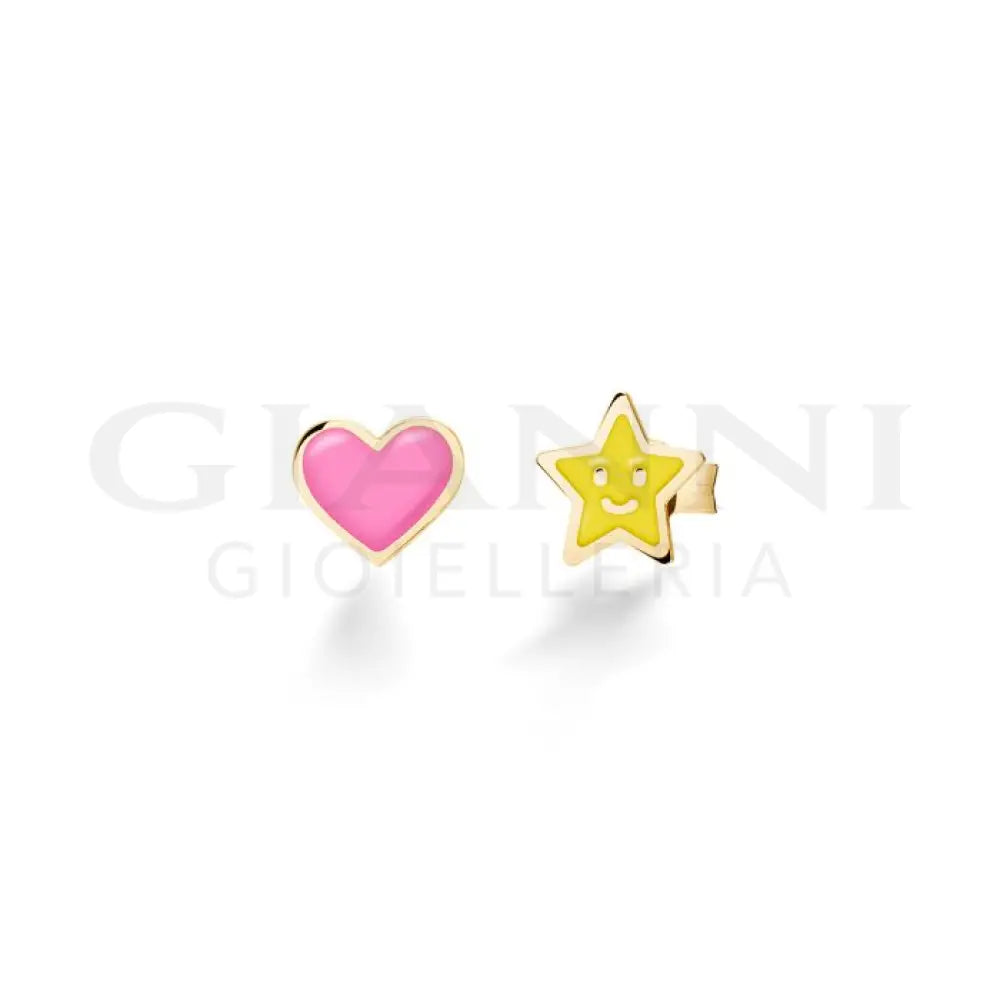 Orecchini leBebé - Fortuna con cuore e stella in oro giallo - Bracciali