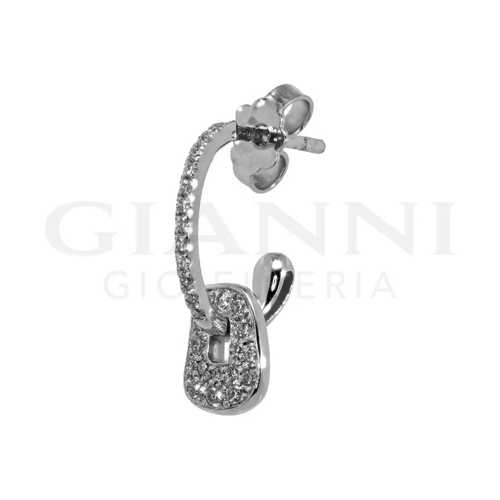 Orecchini Mattioli - Mini Puzzle in Oro Bianco con Coppie di Elementi Colorati - Orecchini