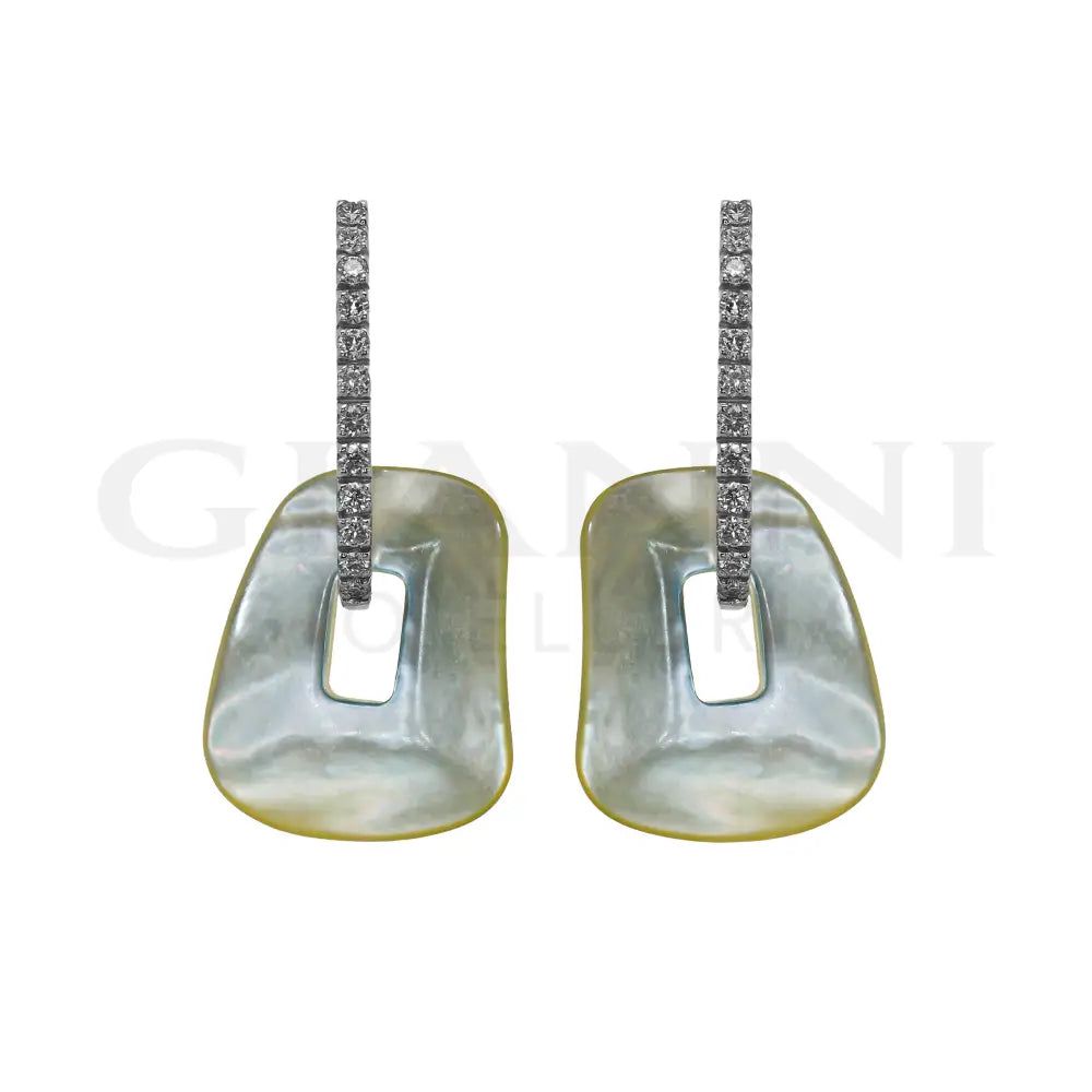 Orecchini Mattioli - Puzzle in Oro Bianco con Coppie di Elementi Colorati - Orecchini
