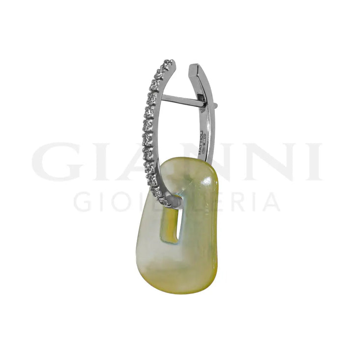 Orecchini Mattioli - Puzzle in Oro Bianco con Coppie di Elementi Colorati - Orecchini