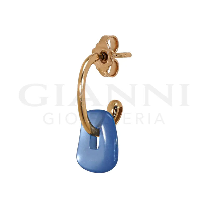 Orecchini Mattioli - Puzzle in Oro Rosa con Coppie di Elementi Colorati - Orecchini