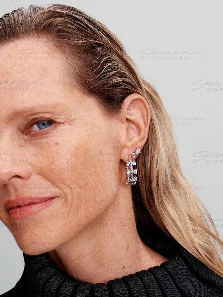 Orecchini Pandora - Cerchi con Fiocchi Luminosi Orecchini