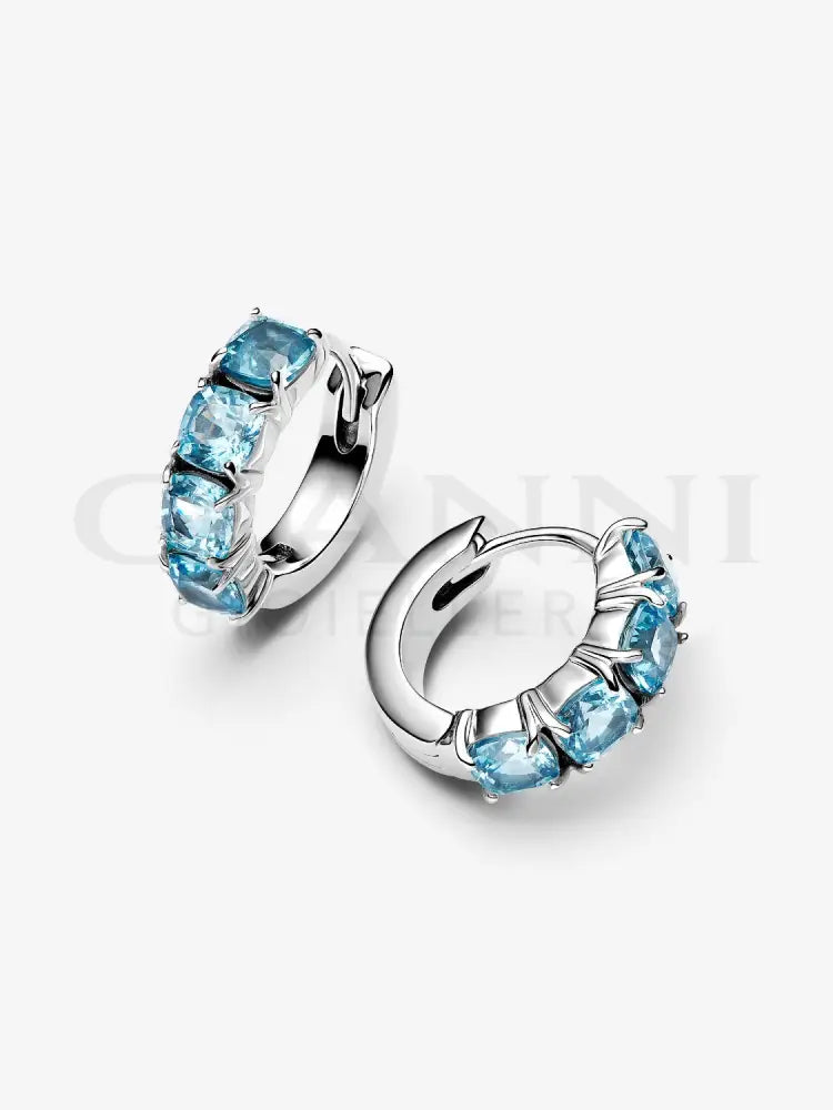 Orecchini Pandora - Cerchi Cristalli Azzurri Orecchini