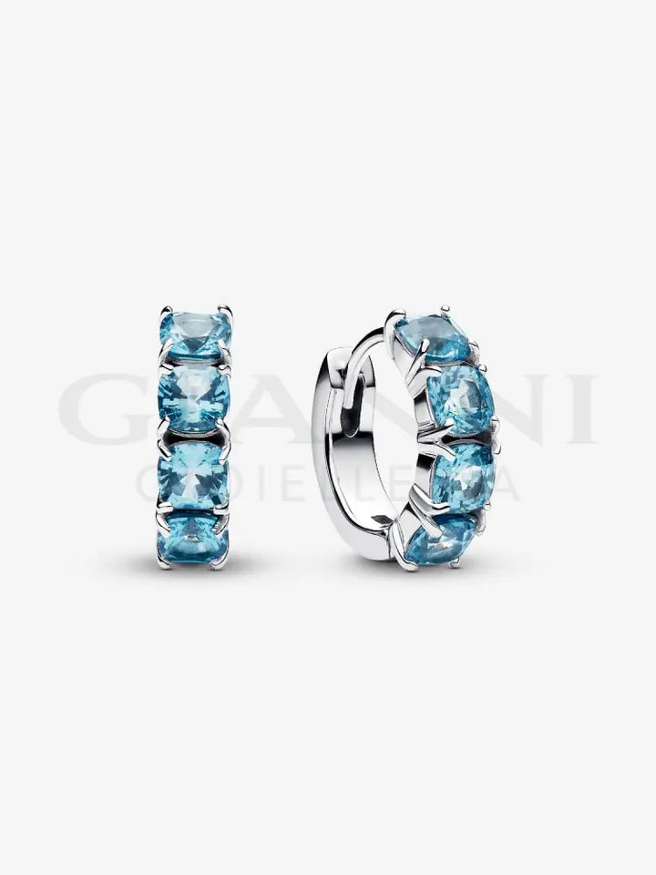 Orecchini Pandora - Cerchi Cristalli Azzurri Orecchini