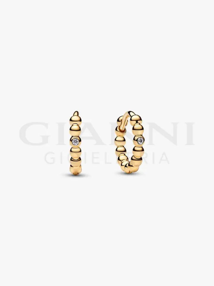 Orecchini Pandora - Cerchi Piccoli Sfere con punto luce - Orecchini