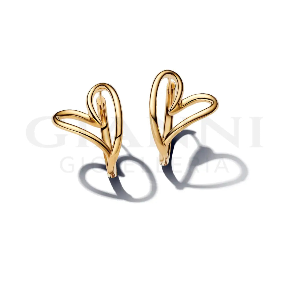 Orecchini Pandora - Cuore Linea Sinuosa Orecchini