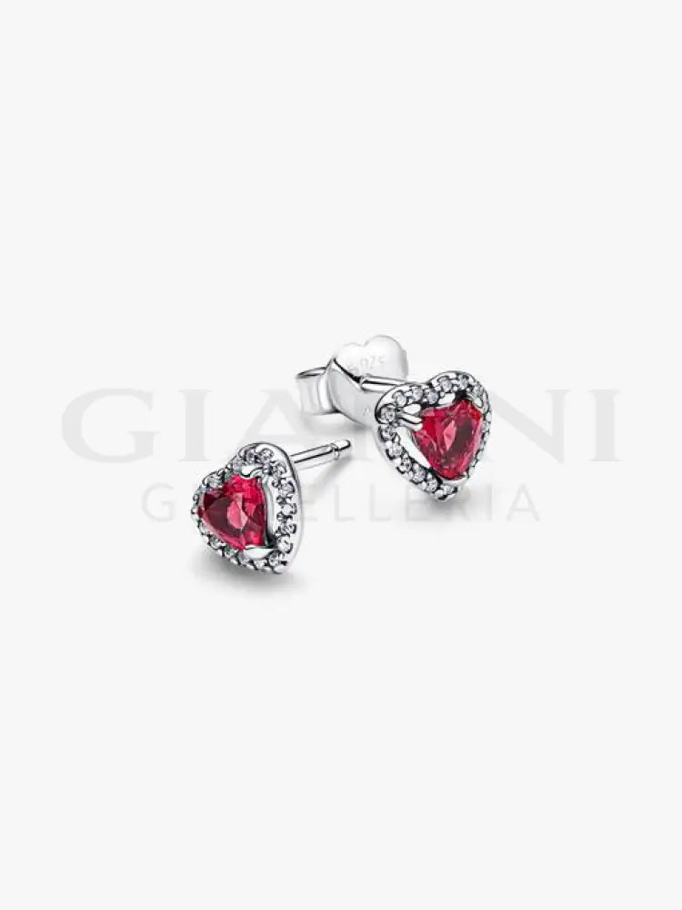 Orecchini Pandora - Cuori in Rilievo Rossi Orecchini