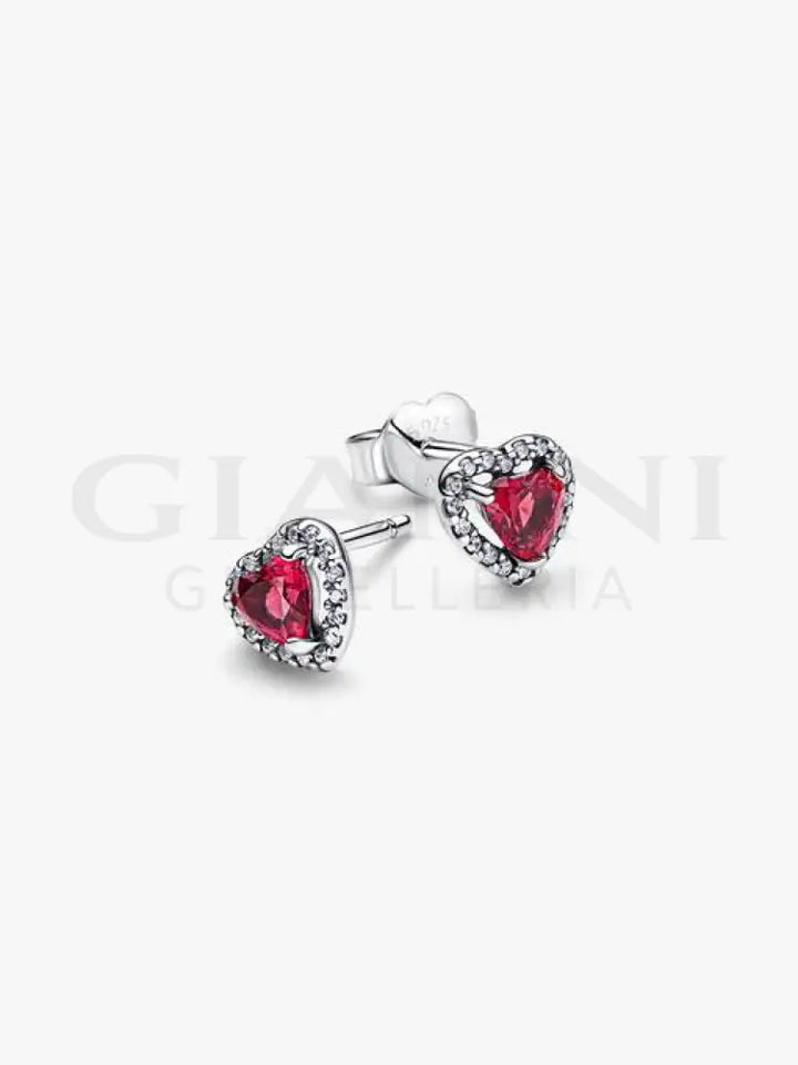 Orecchini Pandora - Cuori in Rilievo Rossi Orecchini