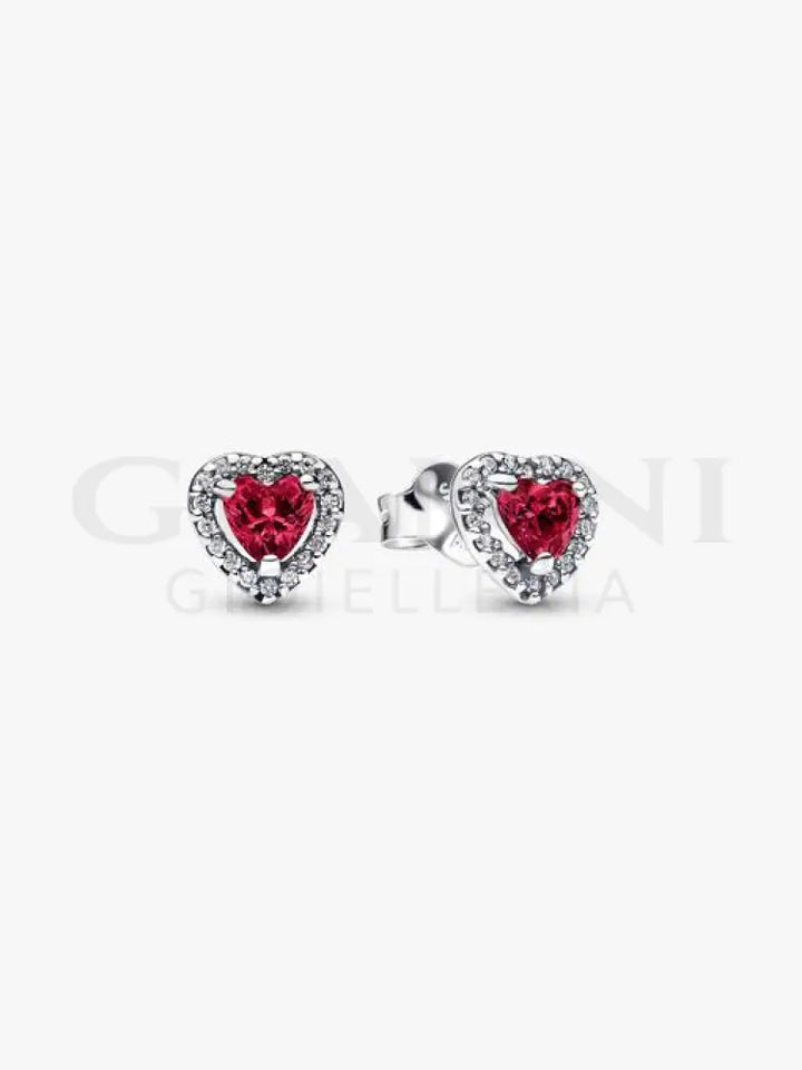 Orecchini Pandora - Cuori in Rilievo Rossi Orecchini