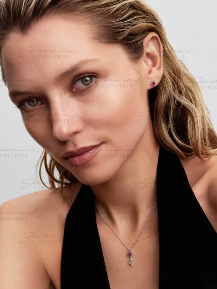 Orecchini Pandora - Cuori in Rilievo Rossi Orecchini