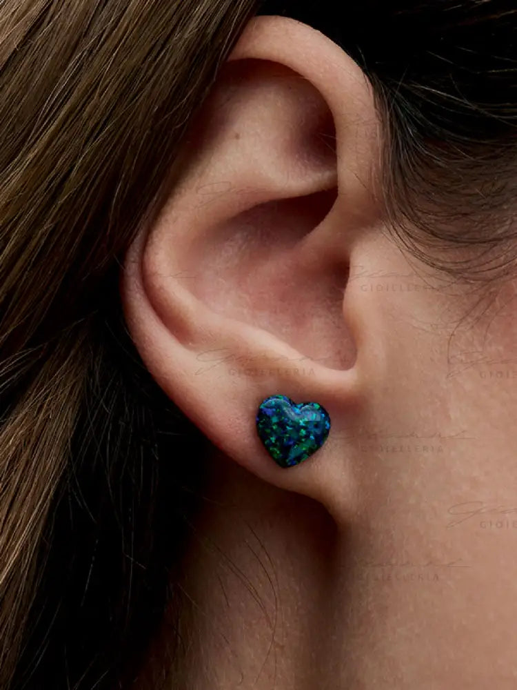 Orecchini Pandora - Cuori Opali Verdi e Blu Orecchini
