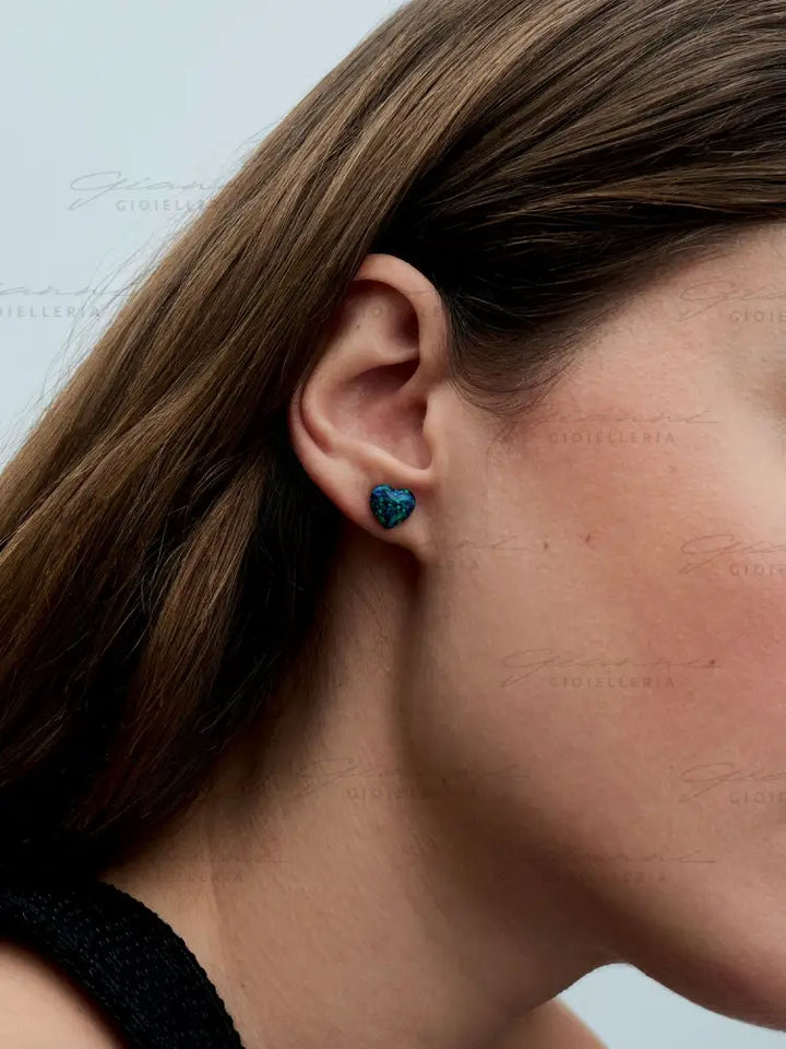 Orecchini Pandora - Cuori Opali Verdi e Blu Orecchini