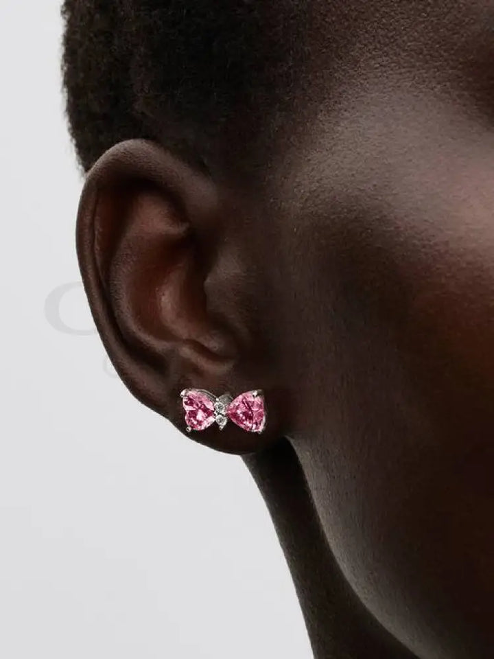 Orecchini Pandora - Fiocco Luminoso Rosa Grande Orecchini