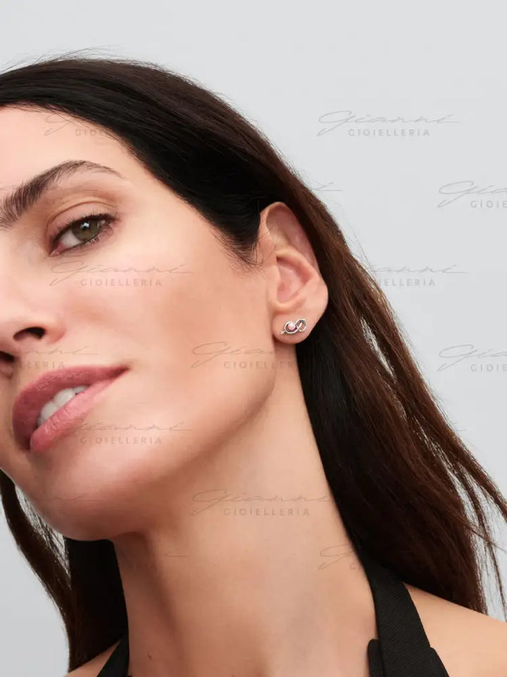 Orecchini Pandora - Legame infinito con Perla Rosa Artificiale Orecchini