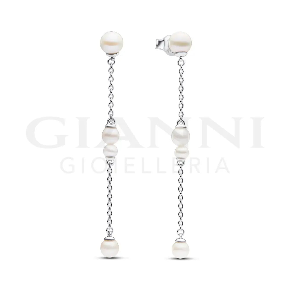Orecchini Pandora - Pendenti Catena con Perle d’Acqua Dolce Coltivate Orecchini
