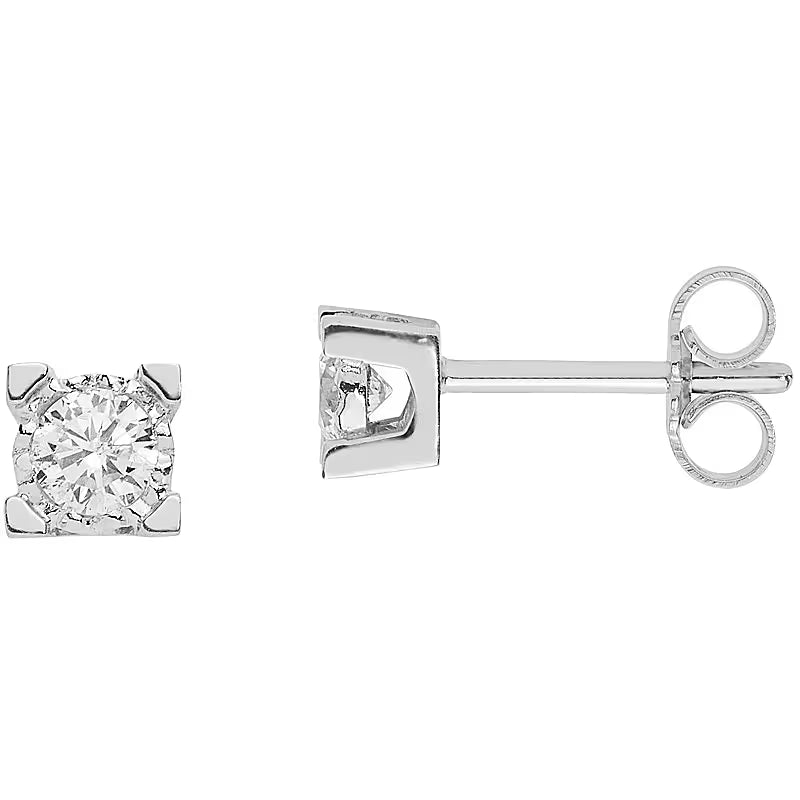 Orecchini Comete - Punti Luce in Oro Bianco e Diamanti 0,18 ct.