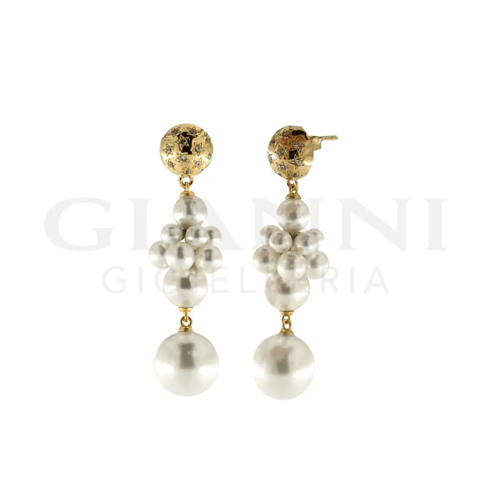 Orecchini Rue Des Mille - Perle Pendenti Starball White - Orecchini