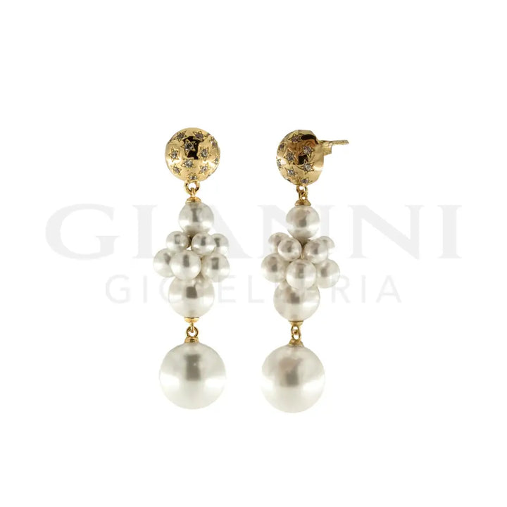 Orecchini Rue Des Mille - Perle Pendenti Starball White - Orecchini