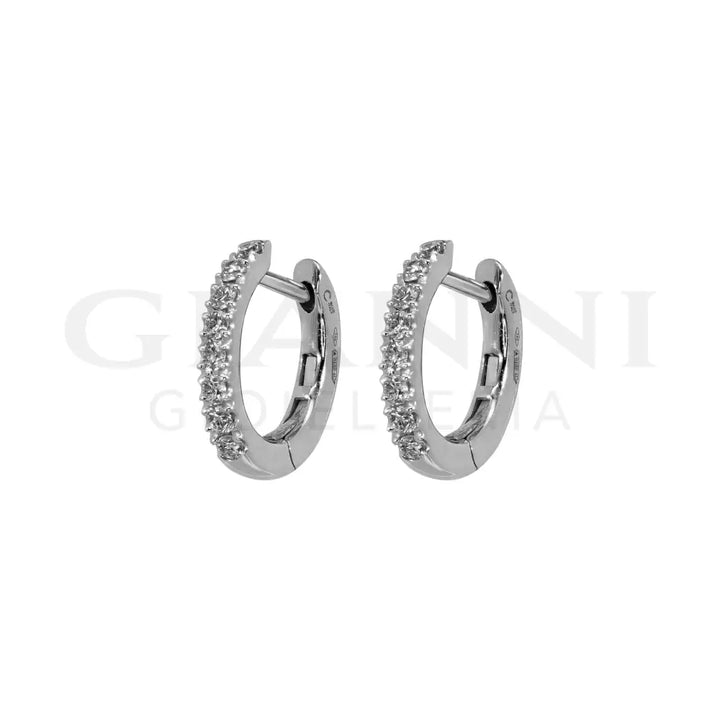 Orecchino Crivelli - Cerchietti in Oro Bianco con Diamanti 0,26 ct. Orecchini