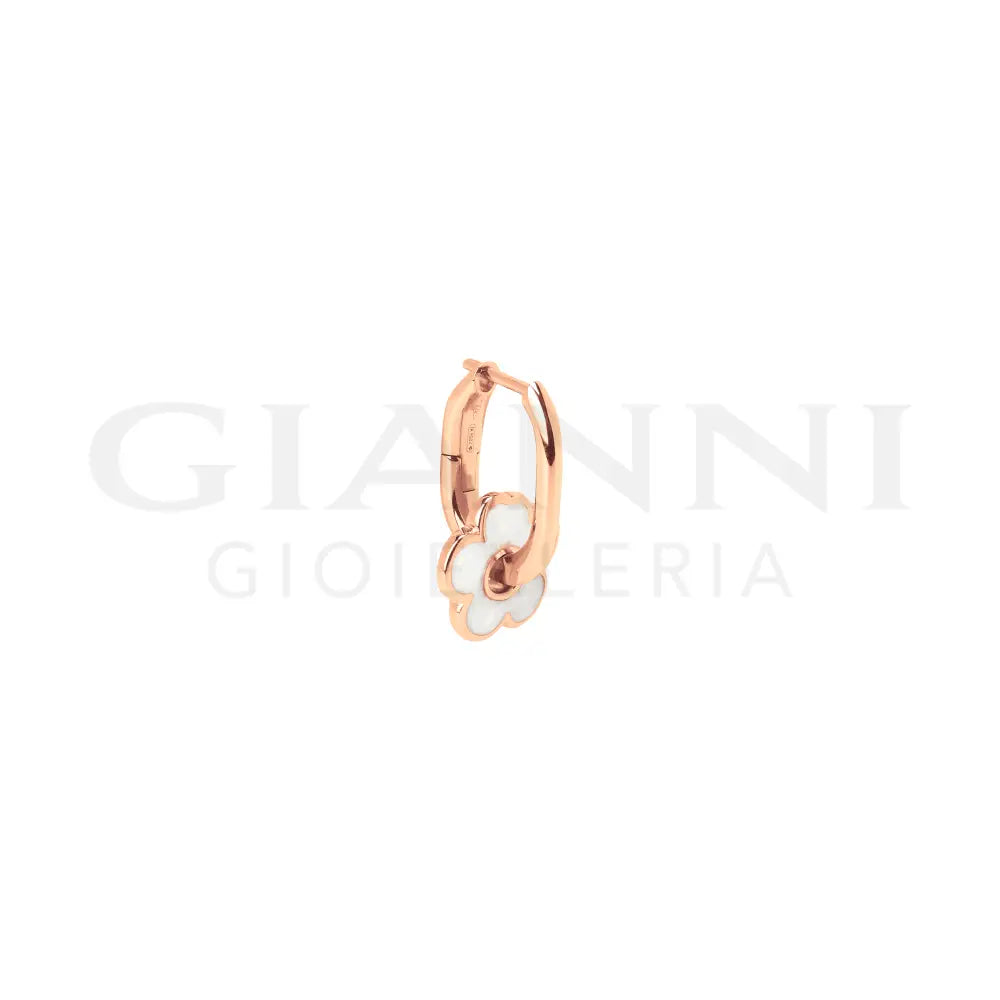 Orecchino DoDo - Hoop fiore oro rosa & smalto Orecchini