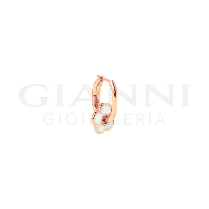 Orecchino DoDo - Hoop fiore oro rosa & smalto Orecchini