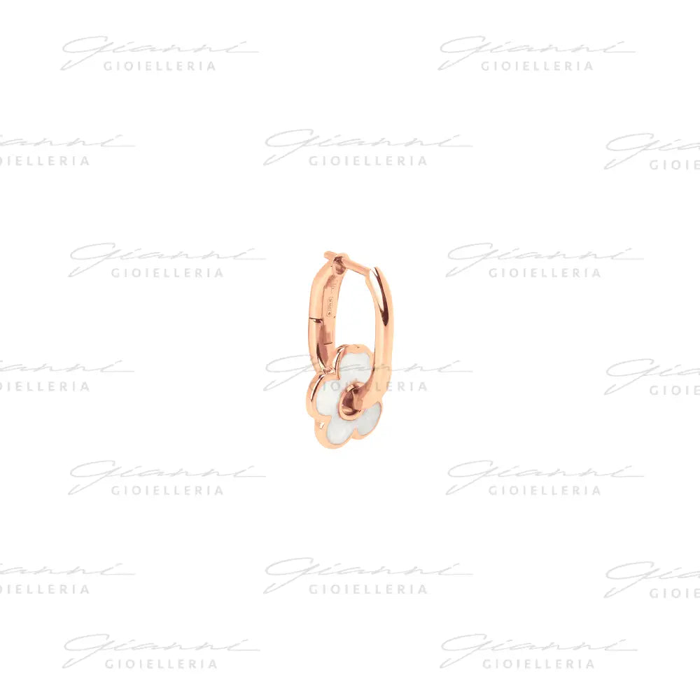 Orecchino DoDo - Hoop fiore oro rosa & smalto Orecchini