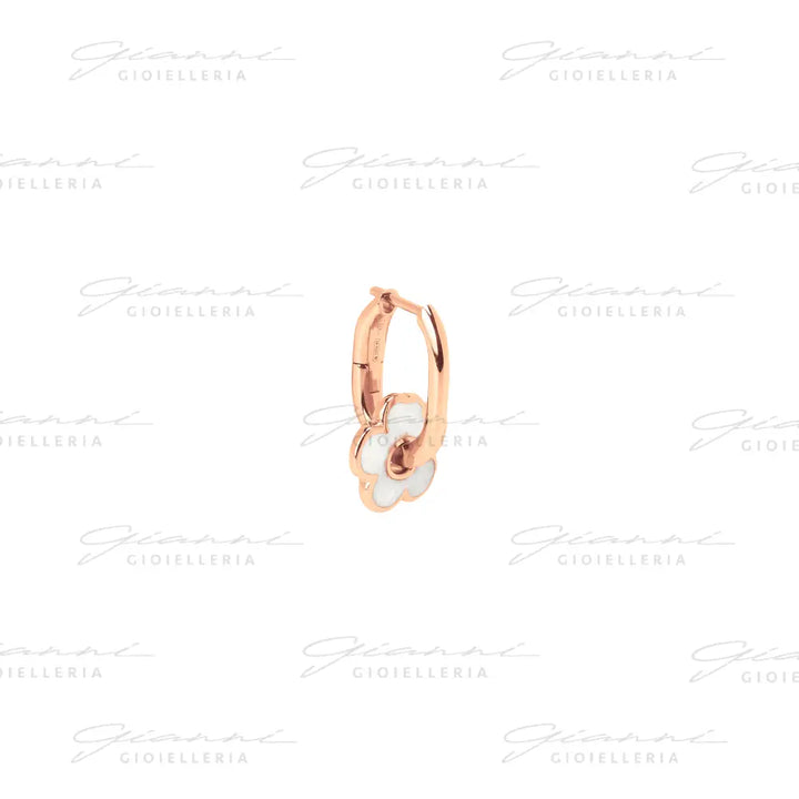 Orecchino DoDo - Hoop fiore oro rosa & smalto Orecchini