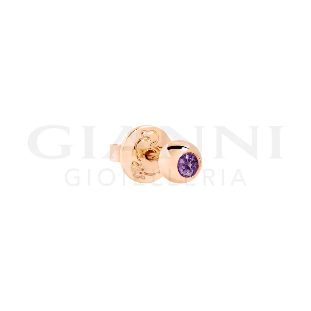 Orecchino DoDo - Stud bollicine oro rosa & ametista Orecchini