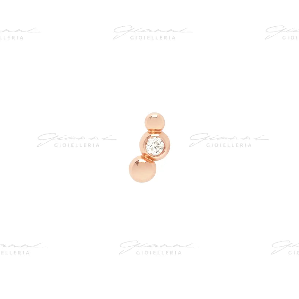 Orecchino DoDo - Stud bollicine oro rosa & diamante Orecchini