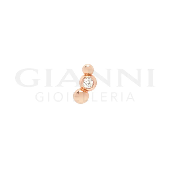 Orecchino DoDo - Stud bollicine oro rosa & diamante Orecchini