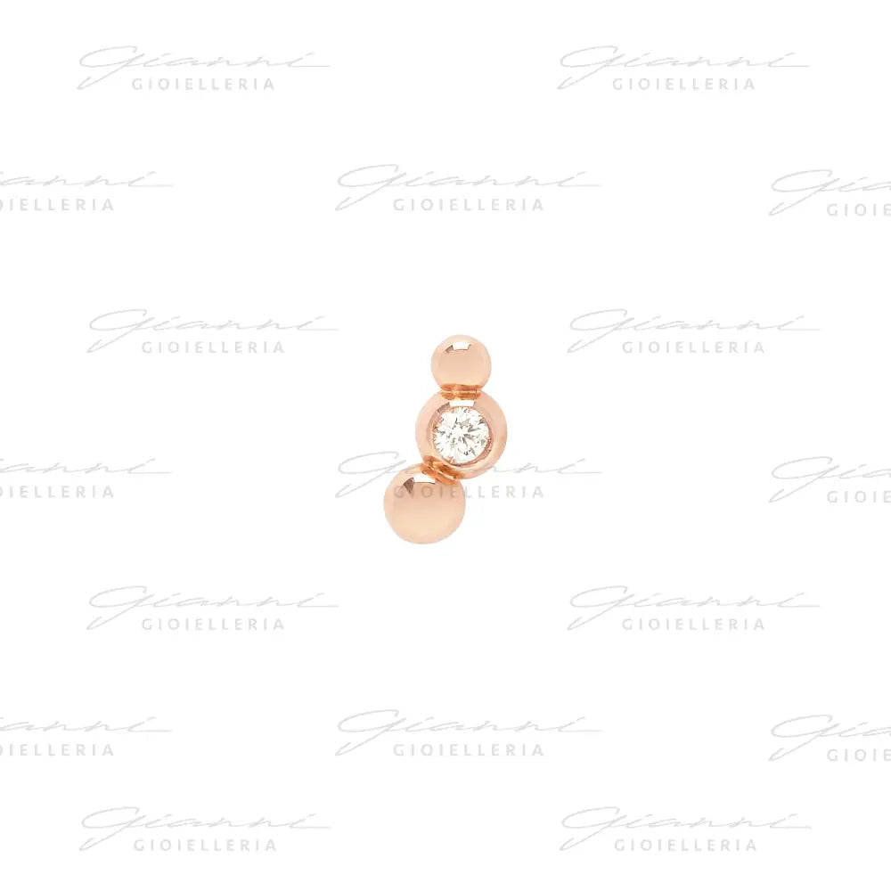 Orecchino DoDo - Stud bollicine oro rosa & diamante Orecchini